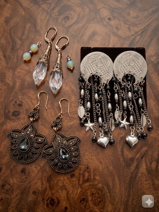 Jewelry - Bundle of 3 Boho Silver and Black Dangle Earrings Sets- Women Jewelry